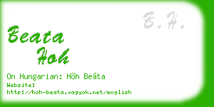 beata hoh business card